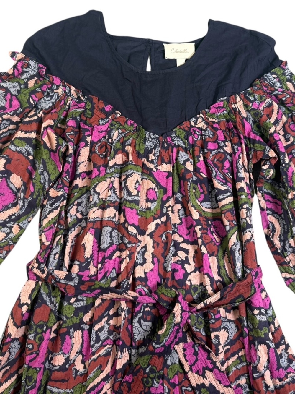 Cleobella Paisley Maxi‎ Dress with Navy Yoke - Picture 4 of 8